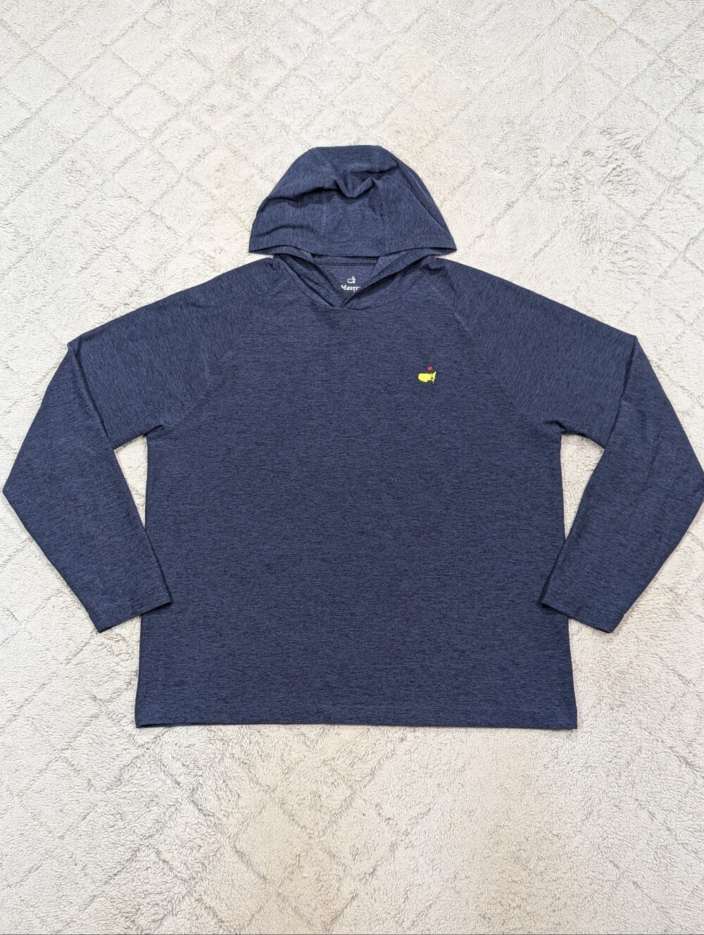 Masters Tech Hoodie Mens M Blue Navy Heather Light Performance Pullover Golf